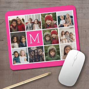 11 Foto Collage - Minimaal Raster met Tekst Muismat