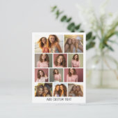 11 Foto Collage Modern Minimaal Wit Briefkaart (Staand voorkant)