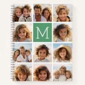 11 Foto Collage Monogram KAN KLEUR BEWERKEN Notitieboek (Voorkant)
