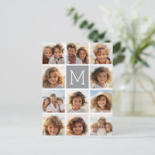11 Foto Collage Monogram KLEUR AANPASBAAR Briefkaart (Staand voorkant)