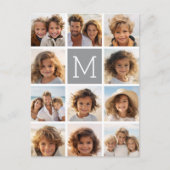 11 Foto Collage Monogram KLEUR AANPASBAAR Briefkaart (Voorkant)