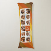 11 Foto Collage Retro Stripes Warm Sunset Kleuren Lichaamskussen (Voorkant Verticaal)