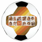 11 Foto Collage Retro Stripes Warm Sunset Kleuren Voetbal (Voorkant)