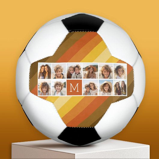 11 Foto Collage Retro Stripes Warm Sunset Kleuren Voetbal
