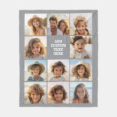11 Foto Instagram Collage met tekst Fleece Deken (Voorkant)