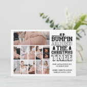 11 Foto Kerstboom Zwangerschapsaankondiging Feestdagenkaart (Staand voorkant)