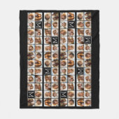 11 foto-rastercollage met monogram fleece deken (Voorkant)