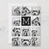 11 foto-rastercollage met monogram kaart (Achterkant)