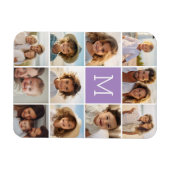 11 Foto-rastercollage met monogram Magneet (Horizontaal)