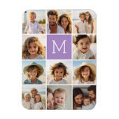 11 Foto-rastercollage met monogram Magneet (Verticaal)