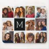 11 foto-rastercollage met monogram muismat (Voorkant)