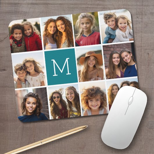 11 Foto-rastercollage met monogram Muismat