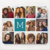 11 Foto-rastercollage met monogram Muismat (Voorkant)