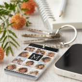 11 foto-rastercollage met monogram sleutelhanger (Voorkant Rechts)