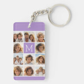 11 Foto-rastercollage met monogram Sleutelhanger (achterkant)