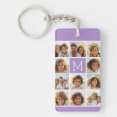 11 Foto-rastercollage met monogram Sleutelhanger (Voorkant)