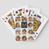 11 foto-rastercollage met monogram speelkaarten (Achterkant)
