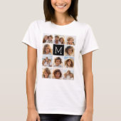 11 foto-rastercollage met monogram t-shirt (Voorkant)