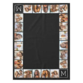 11 foto-rastercollage met monogram tafelkleed (Voorkant)