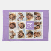 11 Foto-rastercollage met monogram Theedoek (Horizontaal)