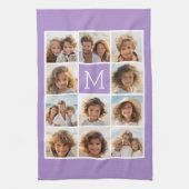 11 Foto-rastercollage met monogram Theedoek (Verticaal)