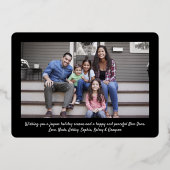 11 Foto Zwart Vrolijk Kerstfeest Moderne Collage Folie Feestdagenkaart (Achterkant)