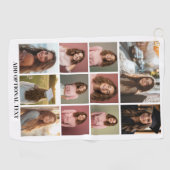 11 Fotocollage - Aangepaste tekst - Zwart en wit Golfhanddoek (Horizontaal)