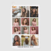 11 Fotocollage - Aangepaste tekst - Zwart en wit Golfhanddoek (Voorkant)