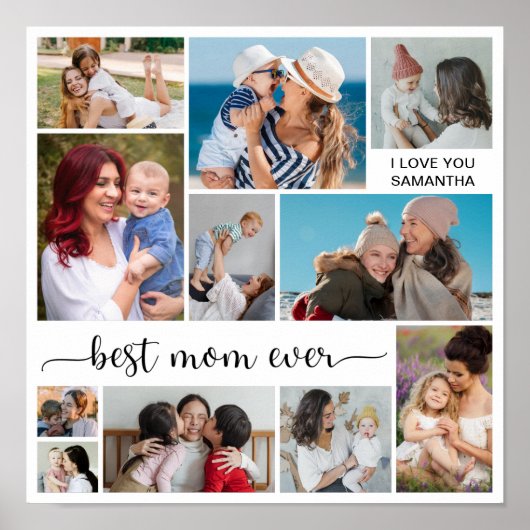 11 Fotocollage Beste Moeder Ooit  Poster (Voorkant)