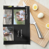 11 Fotocollage Familie Sentimentele Citaten Zwart Theedoek (Quarter Fold)