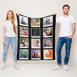 11 Fotocollage gepersonaliseerd Fleece Deken