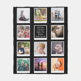 11 Fotocollage gepersonaliseerd Fleece Deken