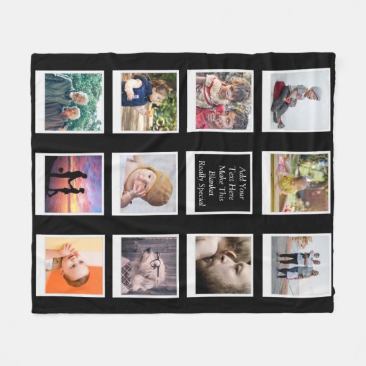 11 Fotocollage gepersonaliseerd Fleece Deken (Voorkant (Horizontaal))