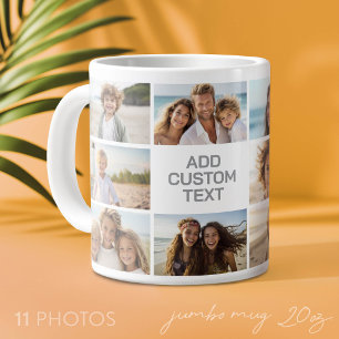 11 Fotocollage - Grijs en Wit met Tekst Grote Koffiekop