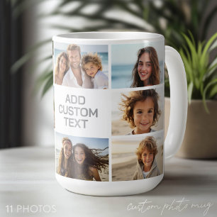 11 Fotocollage - Grijs en Wit met Tekst Koffiemok