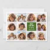 11 Fotocollage - Merry Christmas Retro Stripes Feestdagenkaart (Voorkant)