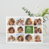 11 Fotocollage - Merry Christmas Retro Stripes Feestdagenkaart (Staand voorkant)