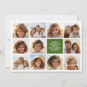 11 Fotocollage - Merry Christmas Retro Stripes Feestdagenkaart (Voorkant)