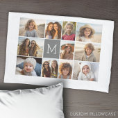 11 Fotocollage met grijs monogram Kussensloop