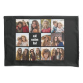 11 Fotocollage met zwarte achtergrond Kussensloop (Voorkant)