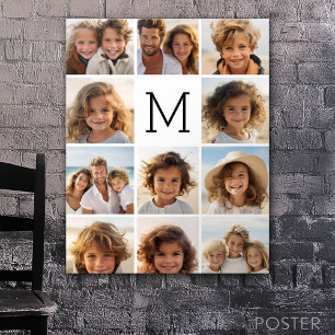 11 Fotocollage - Minimaal raster met tekst Poster