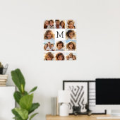 11 Fotocollage - Minimaal raster met tekst Poster (Thuiskantoor)