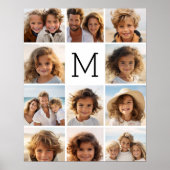 11 Fotocollage - Minimaal raster met tekst Poster (Voorkant)