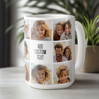 11 Fotocollage - Modern Minimaal Wit en Zwart Koffiemok