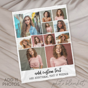 11 Fotocollage Modern Minimaal Wit Fleece Deken