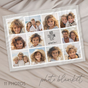 11 Fotocollage - Modern Minimaal Wit op Taupe Fleece Deken