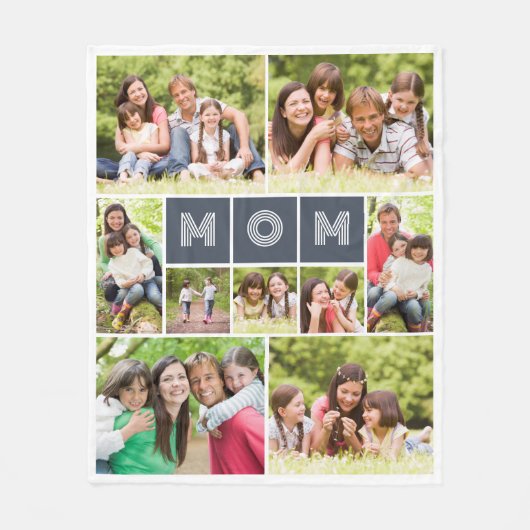 11 Fotocollage Moeder Moederdag Fleece Deken (Voorkant)