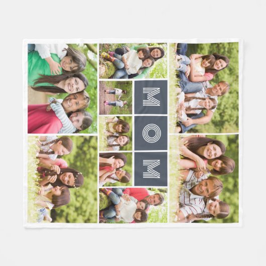 11 Fotocollage Moeder Moederdag Fleece Deken (Voorkant (Horizontaal))