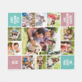 11 Fotocollage Moederdag Fleece Deken (Voorkant (Horizontaal))