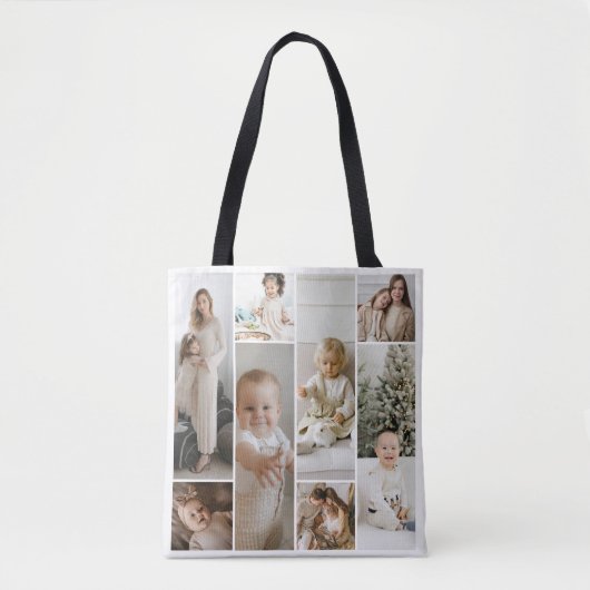 11 Fotocollage sjabloon gepersonaliseerd Tote Bag (Voorkant)